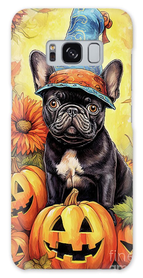 Halloween Galaxy Case featuring the painting Halloween Bulldog Wizard by Tina LeCour