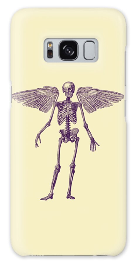 Skeleton Galaxy Case featuring the digital art Halloween skeleton with wings by Madame Memento