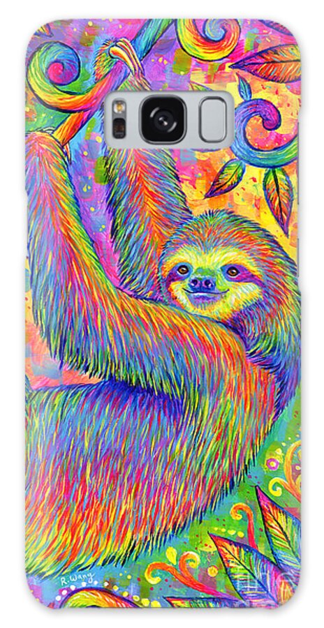 Sloth Galaxy Case featuring the painting Hanging Around - Psychedelic Sloth by Rebecca Wang