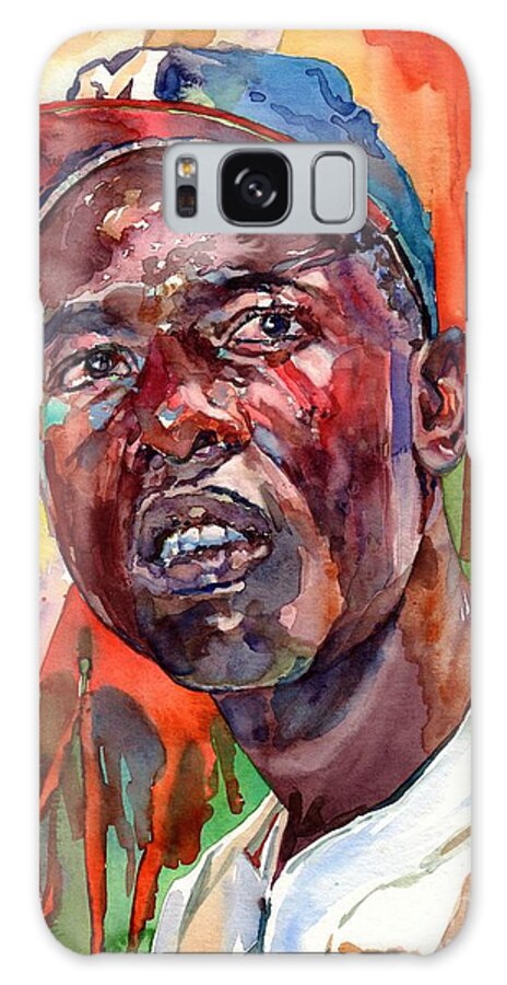 Hank Aaron Galaxy Case featuring the painting Hank Aaron Portrait by Suzann Sines