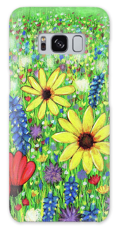 Landscape Galaxy Case featuring the painting Happiness Blooms by Meghan Elizabeth