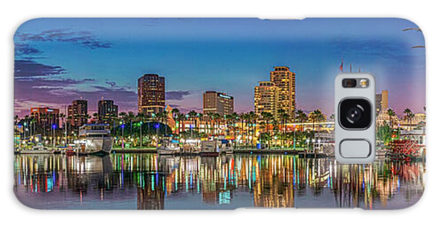 Long Beach Galaxy Case featuring the photograph Harbor Magic Hour Cityscape Vista by David Zanzinger