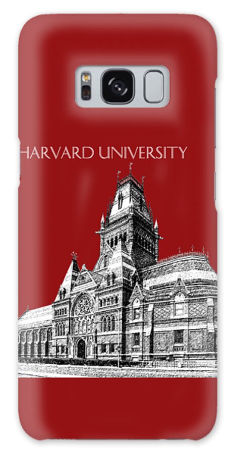 University Galaxy Case featuring the digital art Harvard University - Memorial Hall - Dark Red by DB Artist