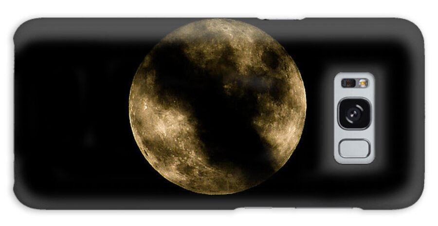 Photo Galaxy Case featuring the photograph Harvest Moon with Cloud by Evan Foster