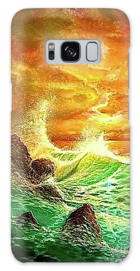 Hawaii Seascape Galaxy Case featuring the painting Hawaiian Spirit Seascape by Leland Castro