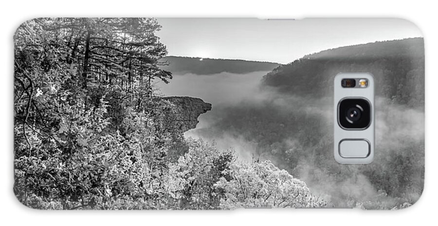 America Galaxy Case featuring the photograph Hawksbill Crag - Whitaker Point Sunrise In Black and White Infrared by Gregory Ballos