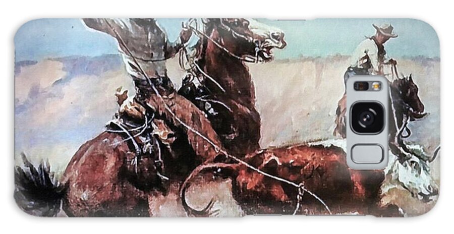 Team Roping Galaxy Case featuring the photograph Heading and Heeling by Donna Kennedy
