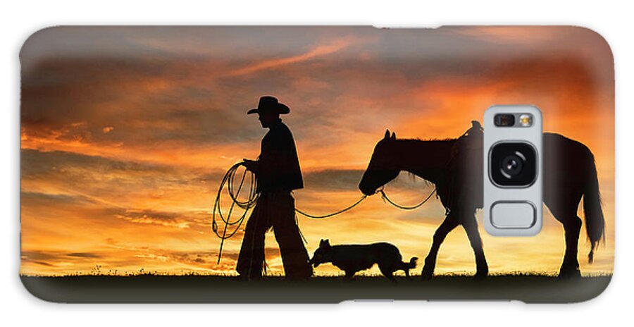 Cowboy Galaxy S8 Case featuring the digital art Heading Home by Nicole Wilde