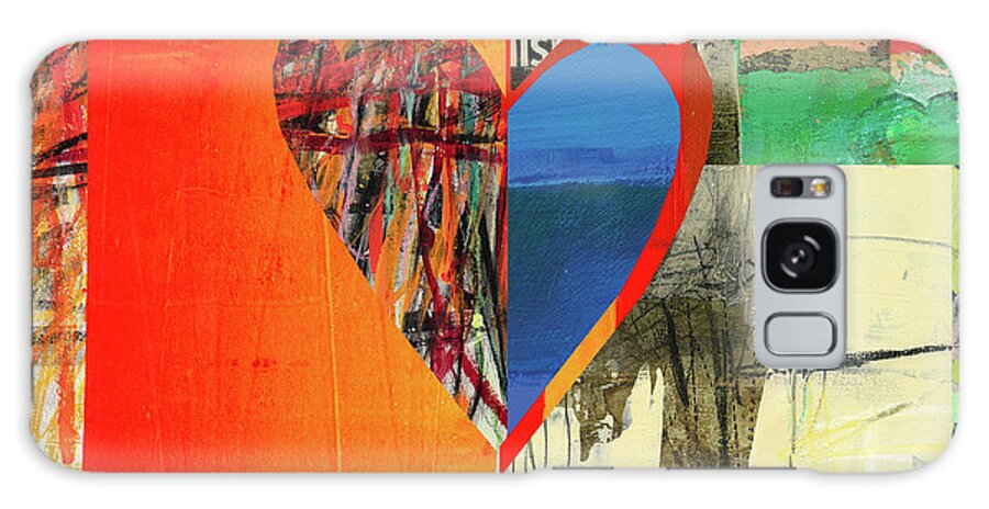 Abstract Art Galaxy Case featuring the painting Heart Collage #67 by Jane Davies