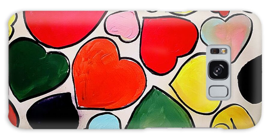  Galaxy Case featuring the painting Hearts by Angie ONeal