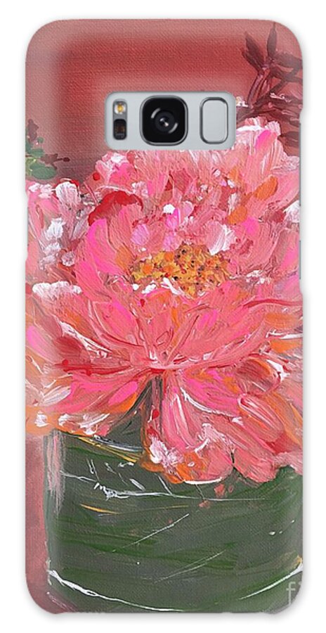 Flowers Peony Still Life Floral Petals Botanical Galaxy Case featuring the painting Heavenly Peony by Debora Sanders