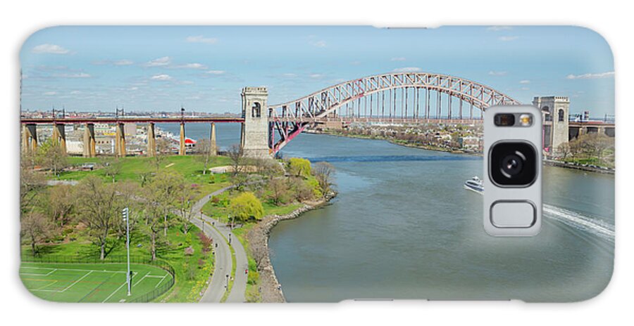 Hell Gate Bridge Galaxy Case featuring the photograph Hell Gate and Ferry II by Cate Franklyn