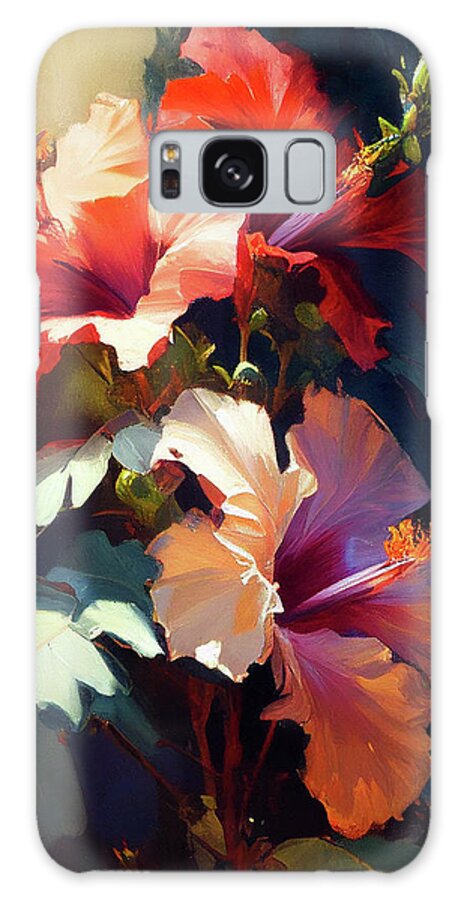 Hibiscus Galaxy Case featuring the painting Hibiscus by Naxart Studio