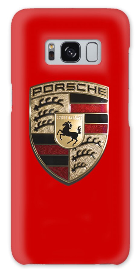 Porsche Logo Galaxy Case featuring the photograph High Res Porsche Emblem Isolated by Stefano Senise