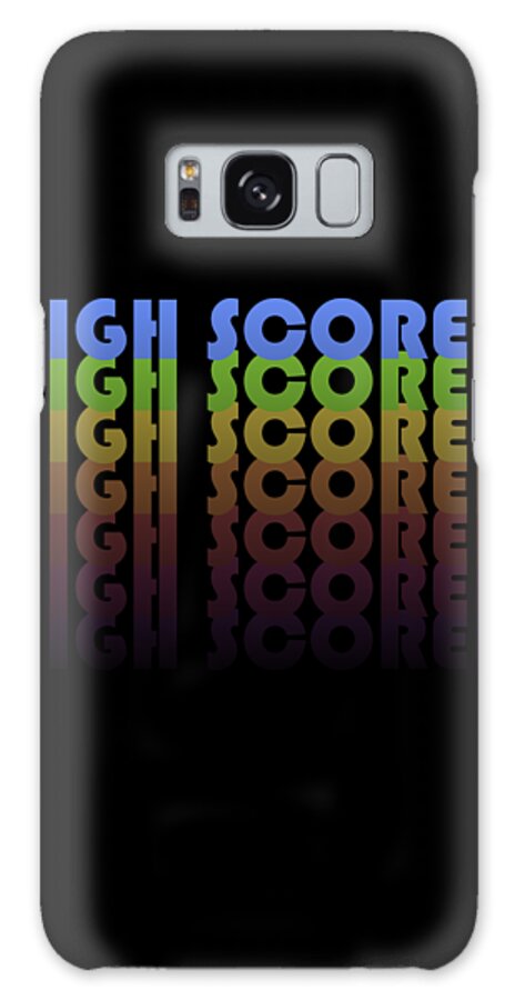Funny Galaxy Case featuring the digital art High Scorer Gamer Retro by Flippin Sweet Gear