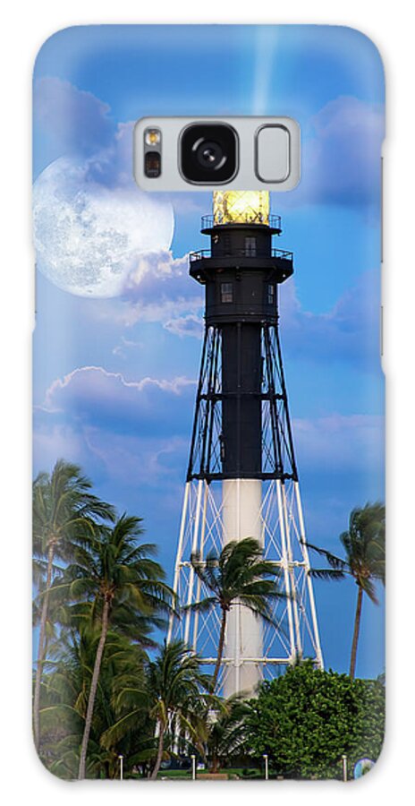 Broward County Galaxy Case featuring the photograph Hillsboro Lighthouse Fullmoon Rise Pompano Beach Inlet May 2015 by Kim Seng