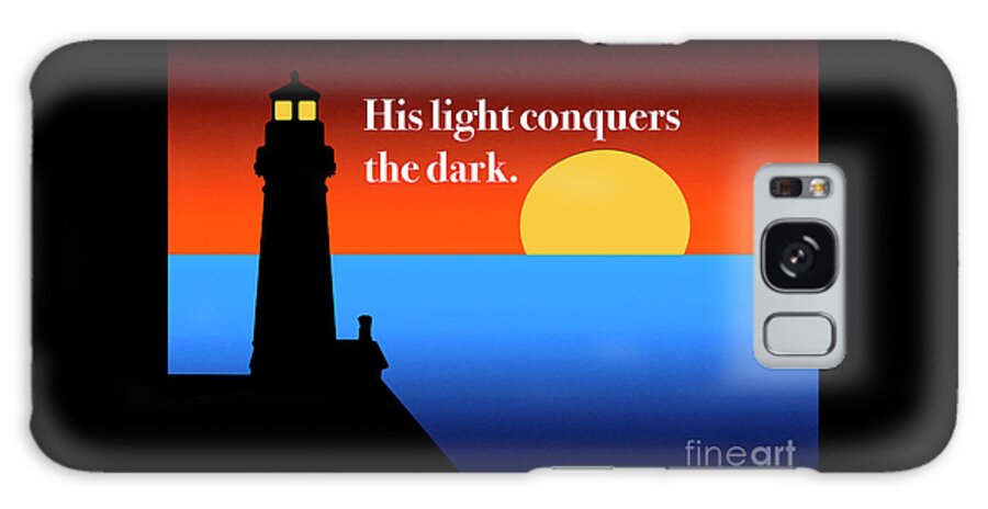Lighthouse Galaxy Case featuring the digital art His Light Conquers by Kirt Tisdale