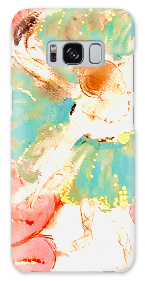 Ballerinas Galaxy Case featuring the pastel Hold Your Center - Degas Dancers by Christie Olstad