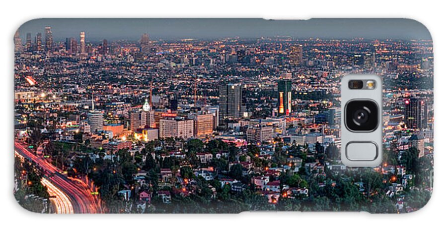 Los Angeles Ca Galaxy Case featuring the photograph Hollywood Skyline Magic Hour by David Zanzinger
