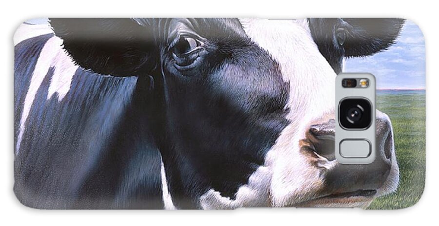 Holstein Cow Galaxy S8 Case featuring the painting Holstein Cow Portrait by Hans Droog