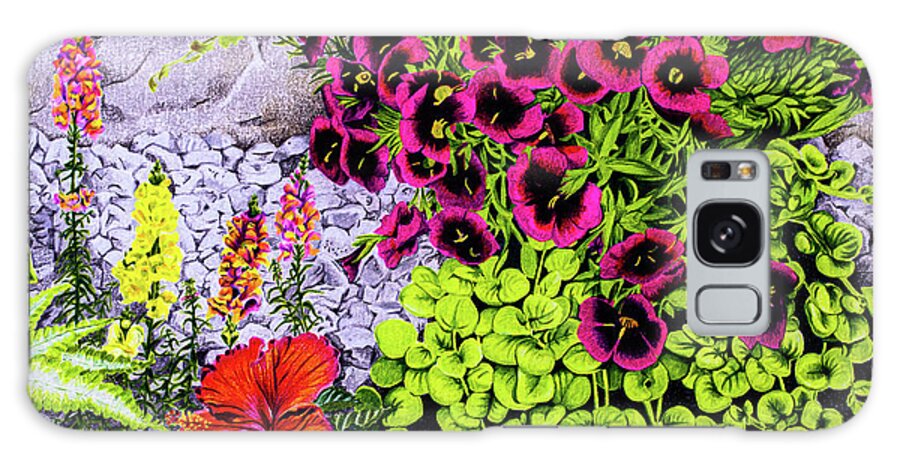 Flowers Galaxy Case featuring the drawing Home Accents by Kelly Speros