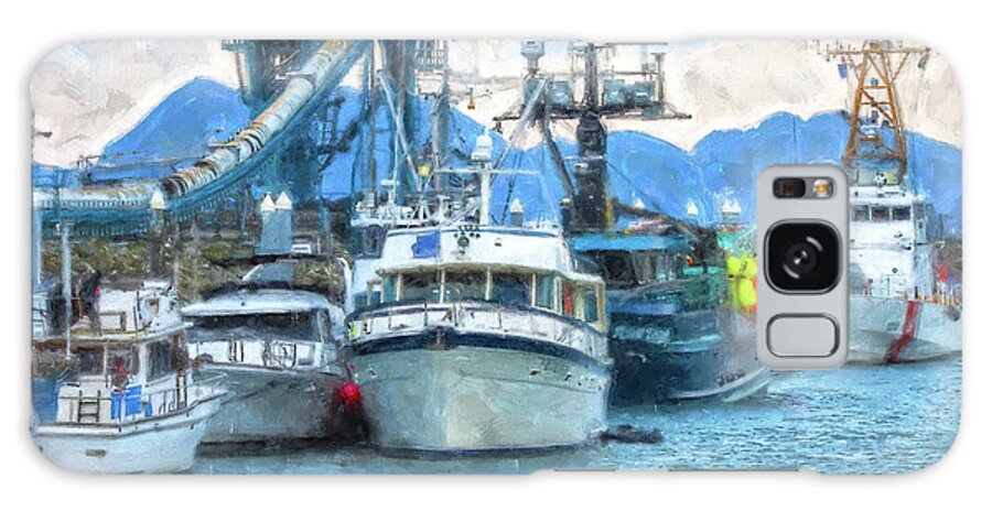 Homer Harbor Painting Galaxy Case featuring the painting Homer Harbor Painting by Dan Sproul