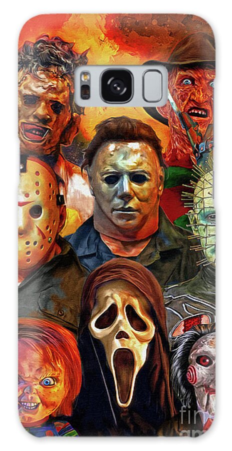 Horror Galaxy Case featuring the mixed media Horror Movie Icons by Mark Spears