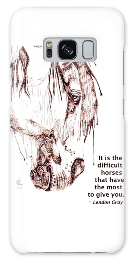 Horsehead Study Galaxy Case featuring the mixed media Horse Head Study with Quote by Equus Artisan
