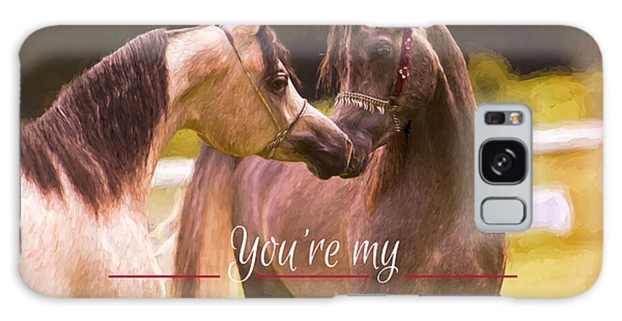 Nuzzling Horses Galaxy Case featuring the digital art Horses My Everything by Steve Ladner