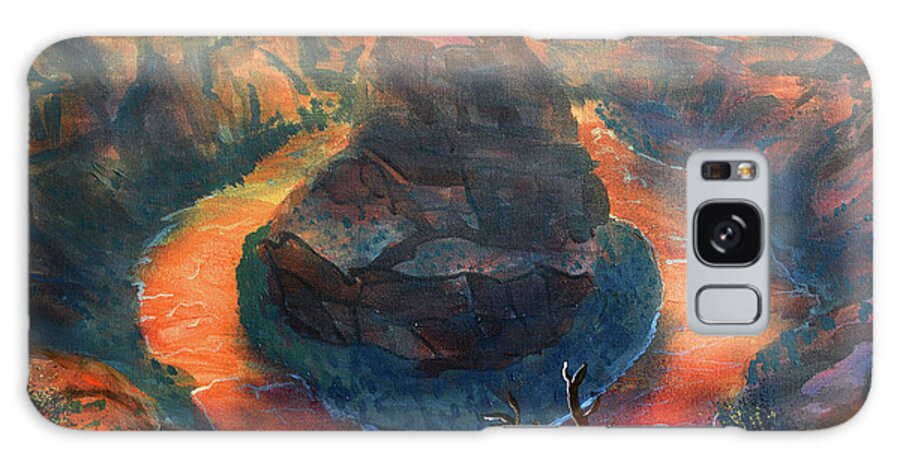 Horseshoe Bend Galaxy Case featuring the painting Horseshoe Bend Sunset by Chance Kafka