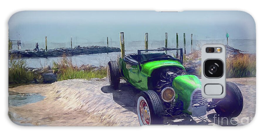 Classic Galaxy Case featuring the photograph Hot Rod on the Beach by Diana Mary Sharpton
