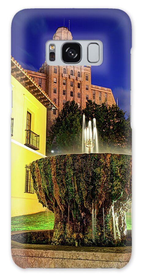 Hot Springs Galaxy Case featuring the photograph Hot Springs Fountain and Old Military Hospital at Dusk by Gregory Ballos