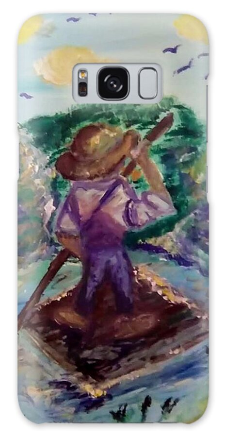 Huckleberry Finn Galaxy Case featuring the painting Huckleberry Finn by Andrew Blitman
