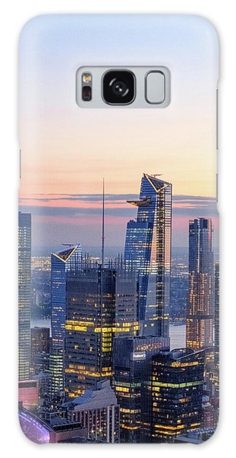 New York Galaxy Case featuring the photograph Hudson yards at sunset 2 by Alberto Zanoni
