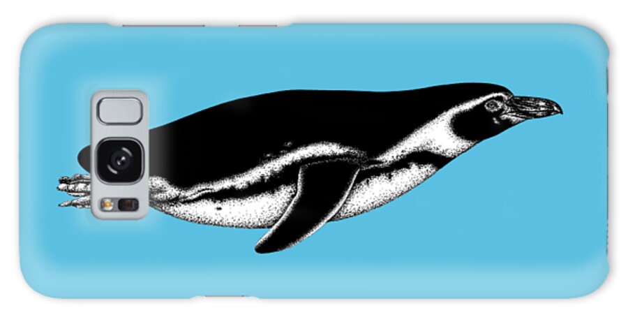 Penguin Galaxy Case featuring the drawing Humboldt penguin swimming by Loren Dowding