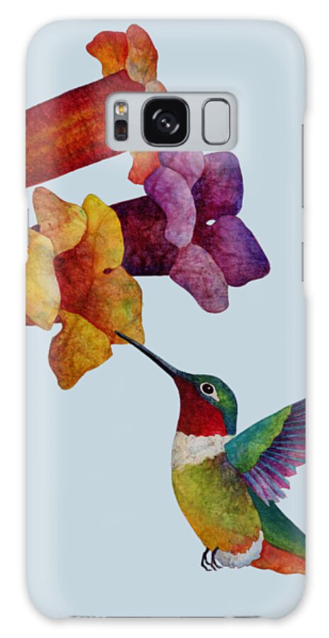 Hummingbird Galaxy Case featuring the painting Hummer Time - solid background by Hailey E Herrera