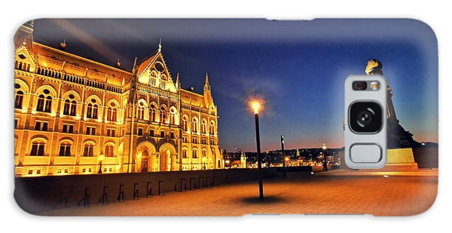 Budapest Galaxy Case featuring the photograph Hungarian Parliament Building at Night by Tito Slack