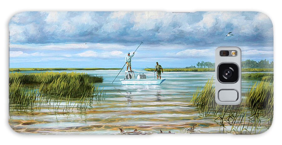 Redfish Galaxy Case featuring the painting Hunting Reds by Guy Crittenden