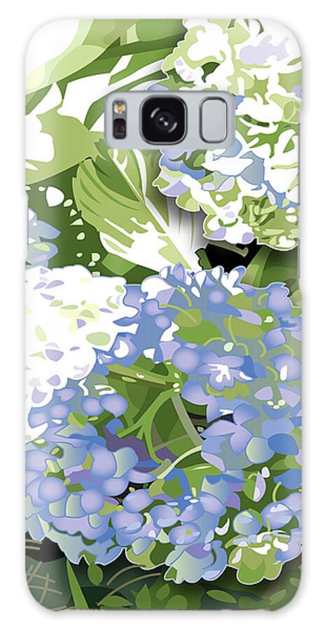 Hydrangea Galaxy Case featuring the painting Hydrangea Blossoms by Susan Spangler