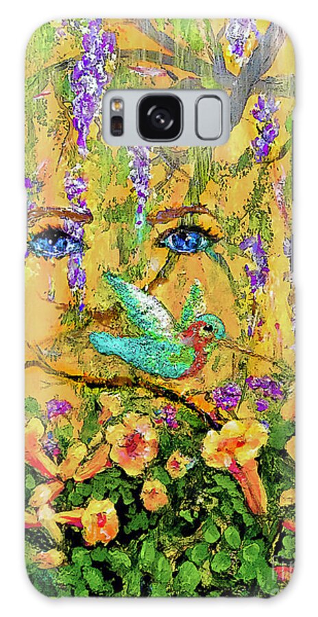 Hummingbird Galaxy Case featuring the painting I am Watching the Hummingbird by Bonnie Marie