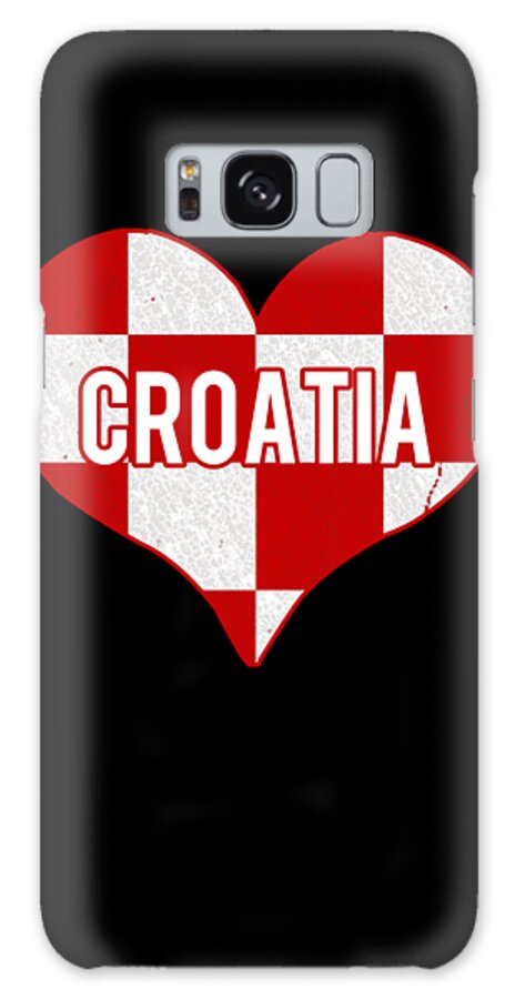 Funny Galaxy Case featuring the digital art I Love Croatia Jersey by Flippin Sweet Gear