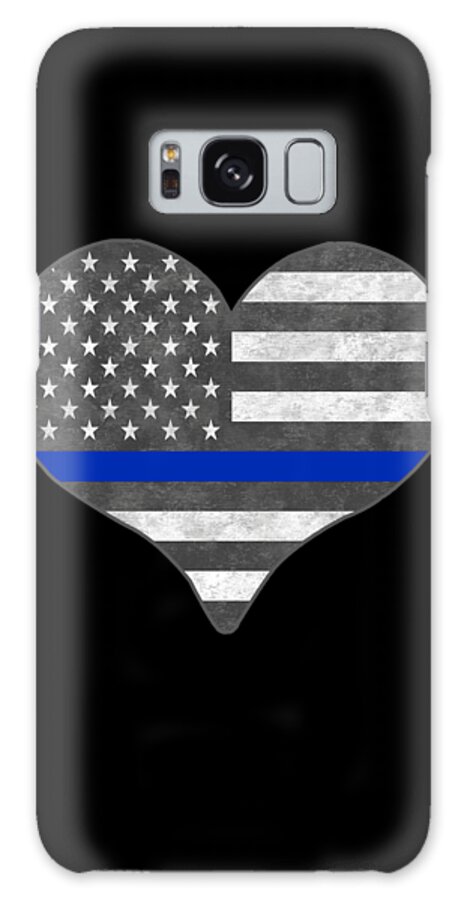 Funny Galaxy Case featuring the digital art I Love Police by Flippin Sweet Gear
