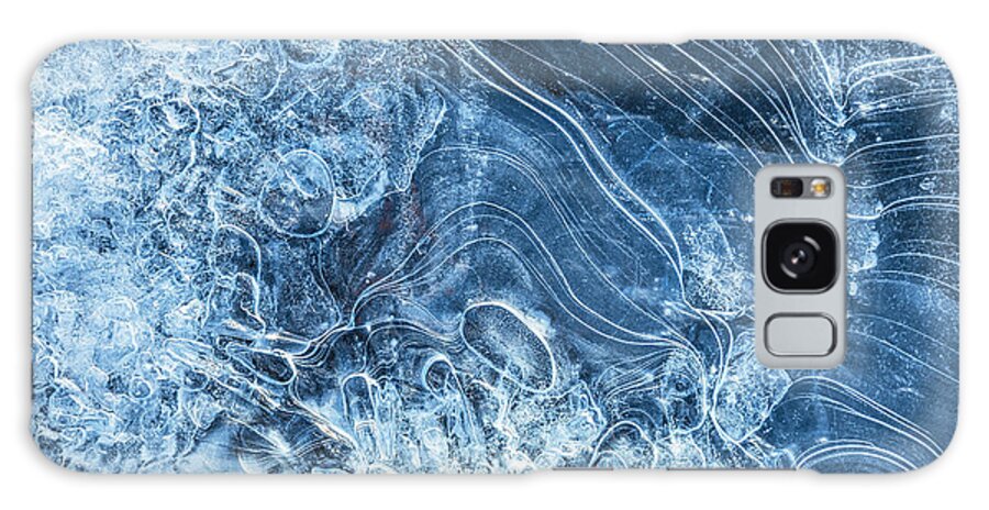 Ice Galaxy Case featuring the photograph Ice Patterns and textures in frozen lake by Neale And Judith Clark