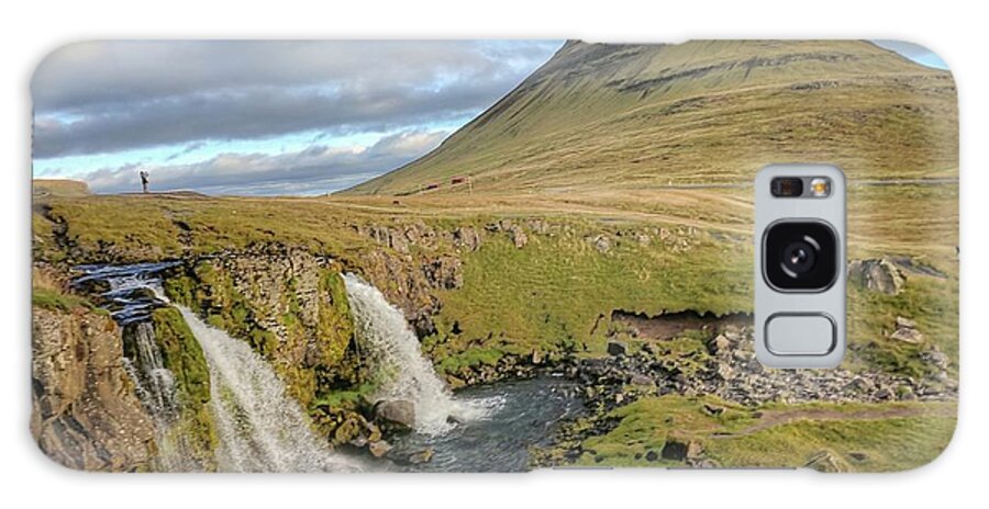 Iceland Galaxy Case featuring the photograph Iceland two waterfalls by Yvonne Jasinski