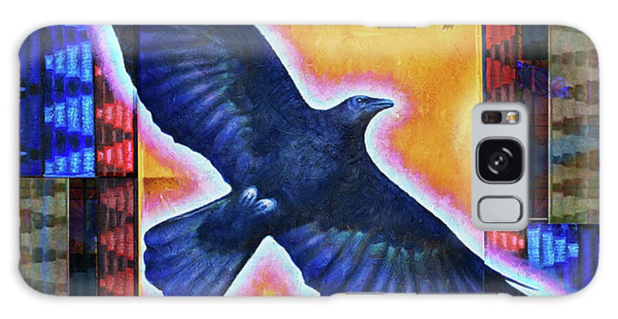 Crow Galaxy Case featuring the painting Illumination by Kevin Chasing Wolf Hutchins
