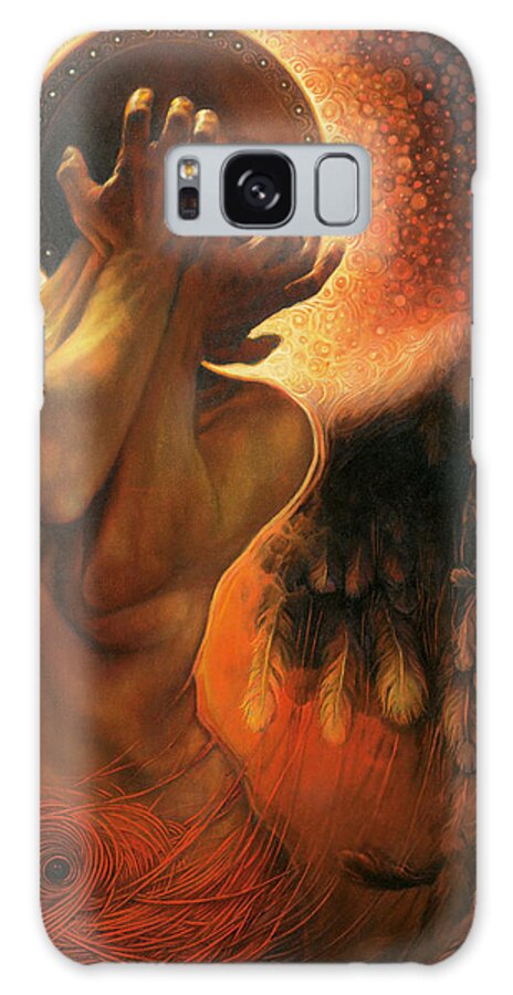 Angel Galaxy Case featuring the painting Im in the shadow of you by Graszka Paulska