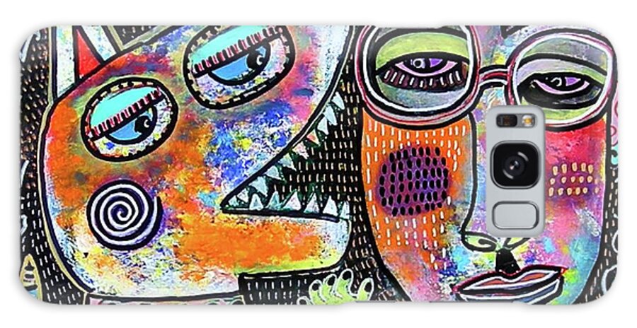 Dance Galaxy Case featuring the painting Dancing With My Disco Dog by Sandra Silberzweig