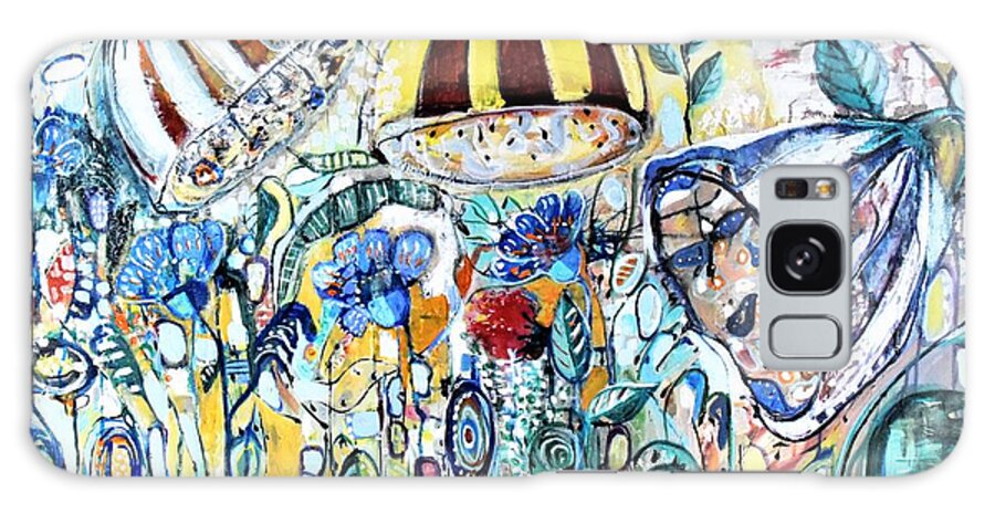 Flowers Galaxy Case featuring the painting Imaginary Garden by Evelina Popilian