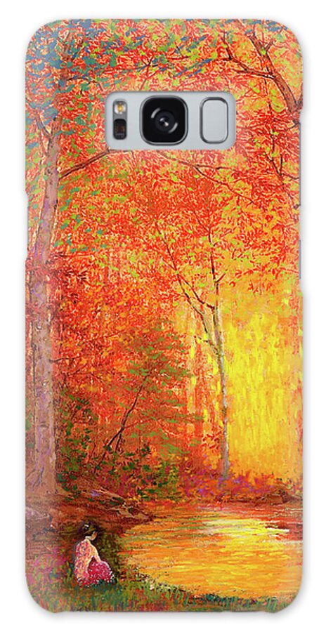 Meditation Galaxy Case featuring the painting In the Presence of Light Meditation by Jane Small