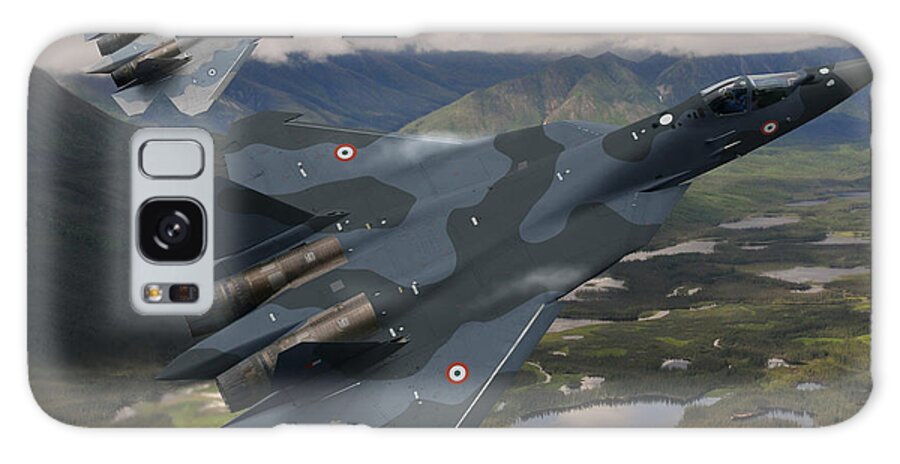 Sukhoi Galaxy Case featuring the digital art Indian Air Force Sukhoi Su-57 Pak Fa by Custom Aviation Art